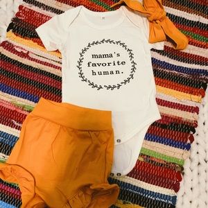 Mammas Favorite Human Onesie 3 Piece Set